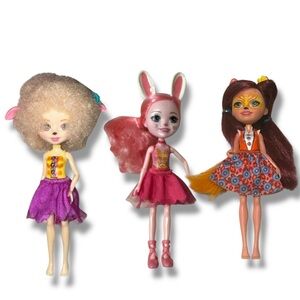 MATTEL Enchantimals Dolls (3) Lot